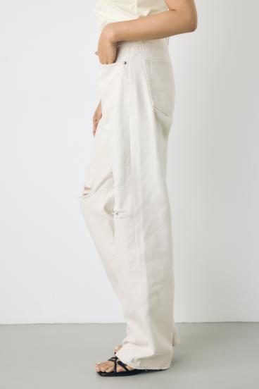 【WEB限定】AZUL DENIM ダメージストレートデニムロング丈