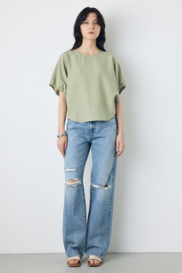 【WEB限定】AZUL DENIM ダメージストレートデニムロング丈 詳細画像