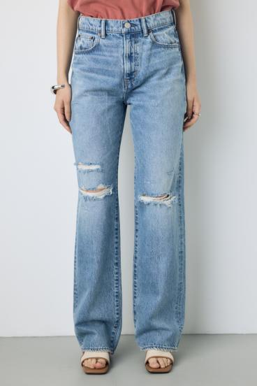 【WEB限定】AZUL DENIM ダメージストレートデニムロング丈