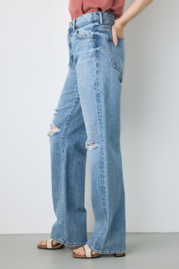 【WEB限定】AZUL DENIM ダメージストレートデニムロング丈 詳細画像