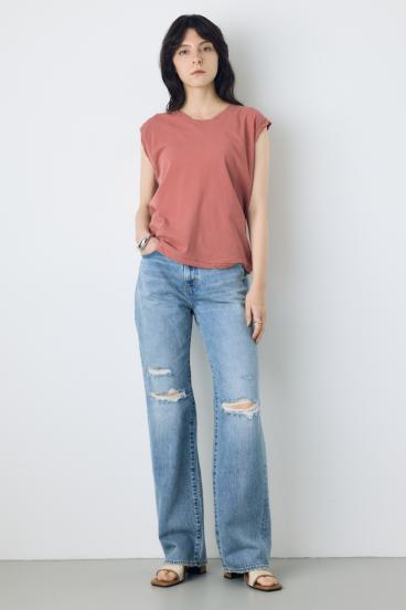 【WEB限定】AZUL DENIM ダメージストレートデニムロング丈 詳細画像
