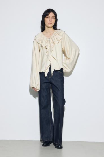 AZUL DENIM センタープレスフレアデニム 詳細画像