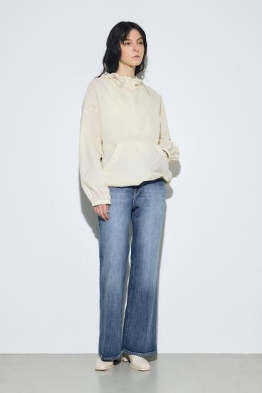 AZUL DENIM センタープレスフレアデニムロング丈 詳細画像