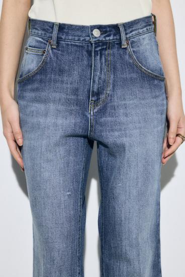 AZUL DENIM センタープレスフレアデニムロング丈 詳細画像