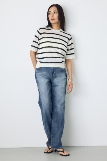 AZUL DENIM センタープレスストレートデニム 詳細画像
