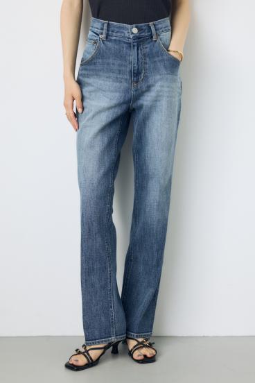 【WEB限定】AZUL DENIM センタープレスストレートデニム ショート丈 詳細画像