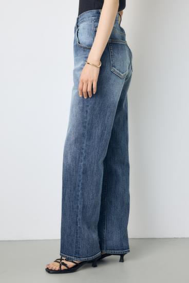 【WEB限定】AZUL DENIM センタープレスストレートデニム ショート丈 詳細画像