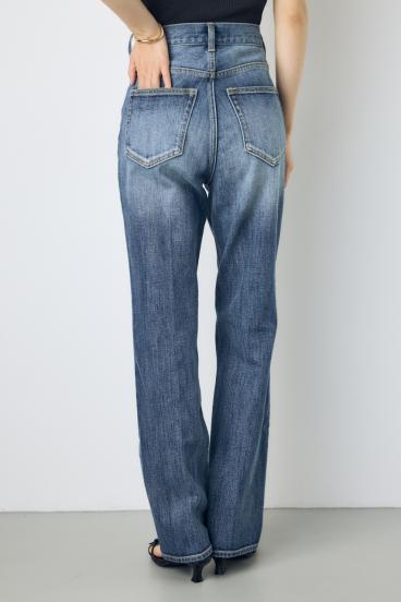 【WEB限定】AZUL DENIM センタープレスストレートデニム ショート丈 詳細画像