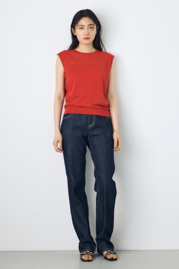 【WEB限定】AZUL DENIM センタープレスストレートデニム ロング丈 詳細画像