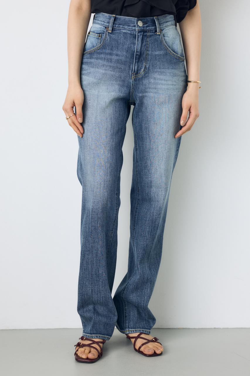 【WEB限定】AZUL DENIM センタープレスストレートデニム ロング丈