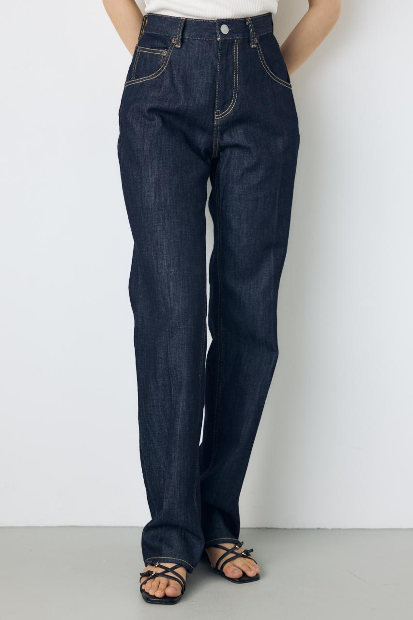 【WEB限定】AZUL DENIM センタープレスストレートデニム ロング丈