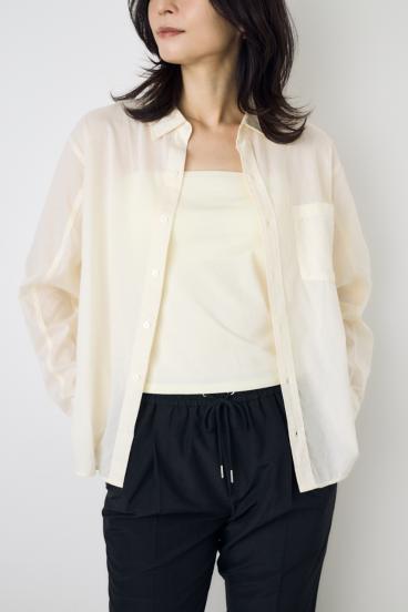 ベーシックコットンシアーシャツ