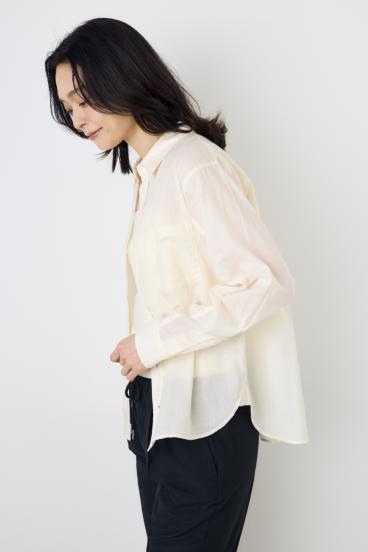 ベーシックコットンシアーシャツ 詳細画像