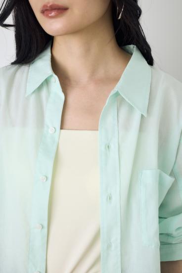 ベーシックコットンシアーシャツ 詳細画像