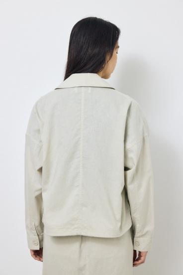 ソフトリネンステンカラーショートブルゾン 詳細画像