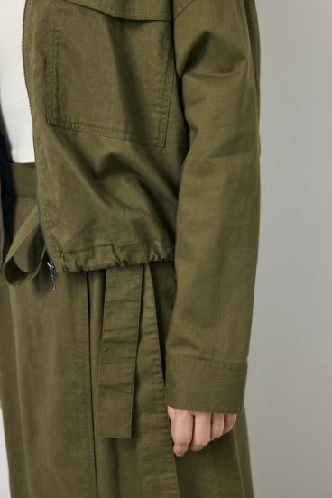 ソフトリネンステンカラーショートブルゾン 詳細画像