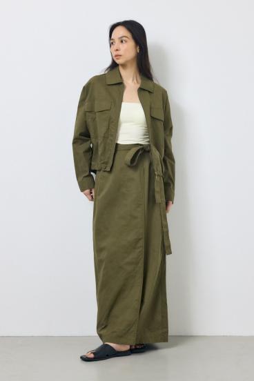 ソフトリネンステンカラーショートブルゾン 詳細画像