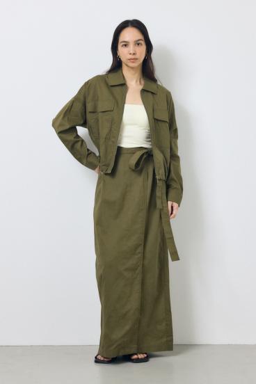 ソフトリネンステンカラーショートブルゾン 詳細画像