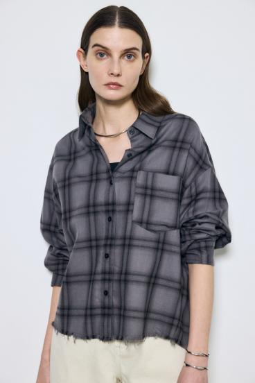 アーバンチェックフリンジショートシャツ