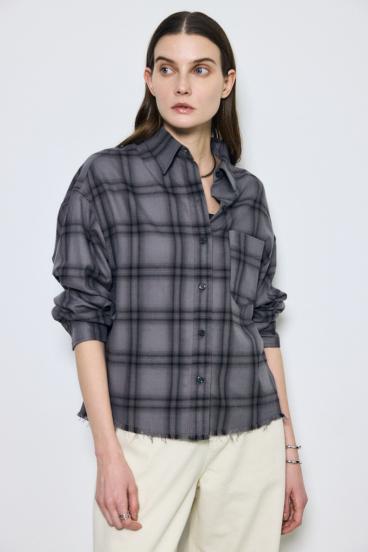 アーバンチェックフリンジショートシャツ