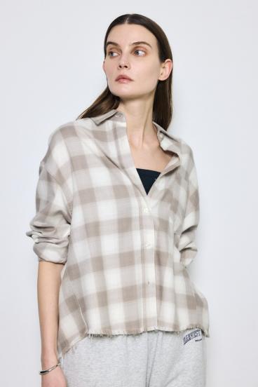 アーバンチェックフリンジショートシャツ