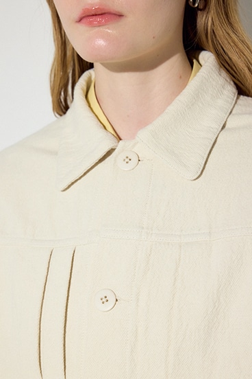 【SS先行アイテム】【着丈バリエ】コットンリネンプリーツブルゾン 詳細画像