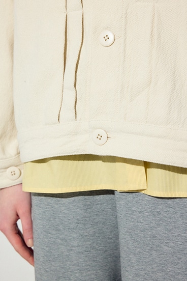 【SS先行アイテム】【着丈バリエ】コットンリネンプリーツブルゾン 詳細画像