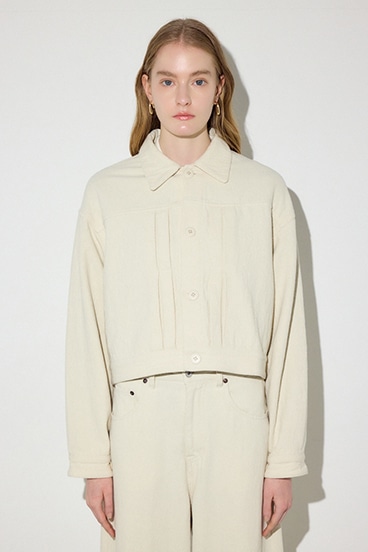 【SS先行アイテム】【着丈バリエ】コットンリネンプリーツブルゾン 詳細画像