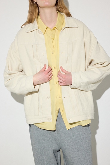 【SS先行アイテム】【着丈バリエ】コットンリネンプリーツブルゾン 詳細画像