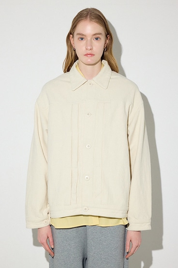 【SS先行アイテム】【着丈バリエ】コットンリネンプリーツブルゾン 詳細画像