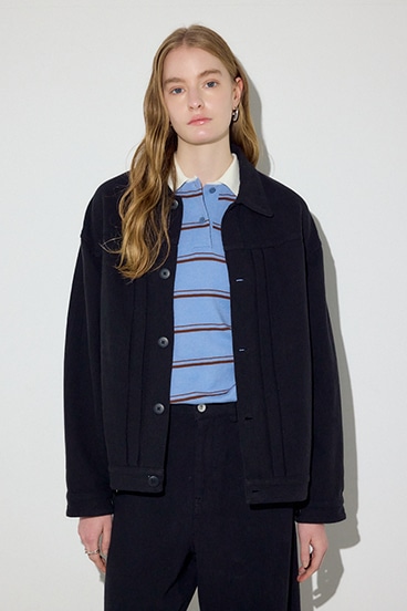 【SS先行アイテム】【着丈バリエ】コットンリネンプリーツブルゾン