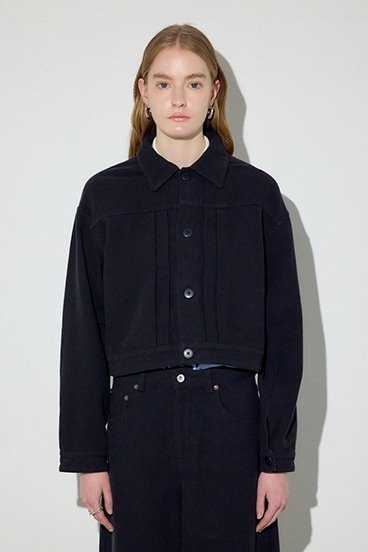 【SS先行アイテム】【着丈バリエ】コットンリネンプリーツブルゾン 詳細画像