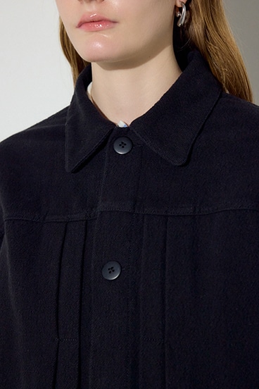 【SS先行アイテム】【着丈バリエ】コットンリネンプリーツブルゾン 詳細画像