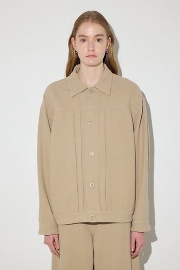 【SS先行アイテム】【着丈バリエ】コットンリネンプリーツブルゾン 詳細画像