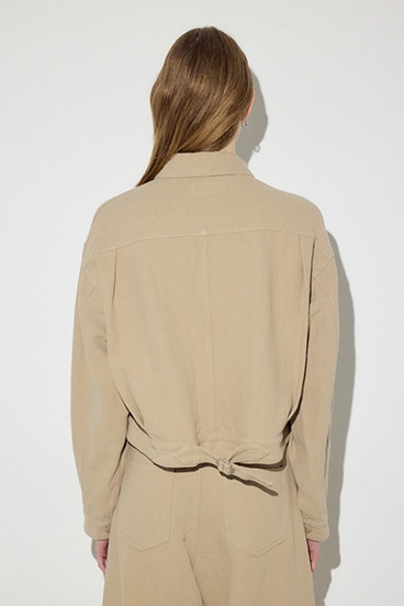 【SS先行アイテム】【着丈バリエ】コットンリネンプリーツブルゾン 詳細画像