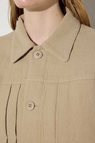 【SS先行アイテム】【着丈バリエ】コットンリネンプリーツブルゾン 詳細画像