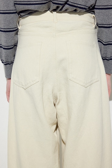 【SS先行アイテム】コットンリネンカーブワイドパンツ 詳細画像