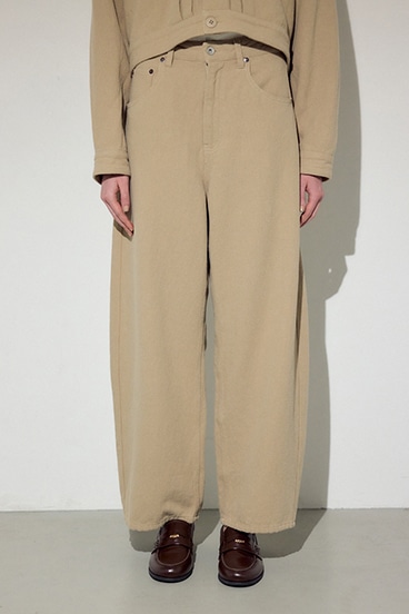 【SS先行アイテム】コットンリネンカーブワイドパンツ 詳細画像