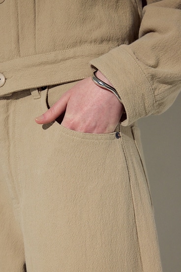 【SS先行アイテム】コットンリネンカーブワイドパンツ 詳細画像