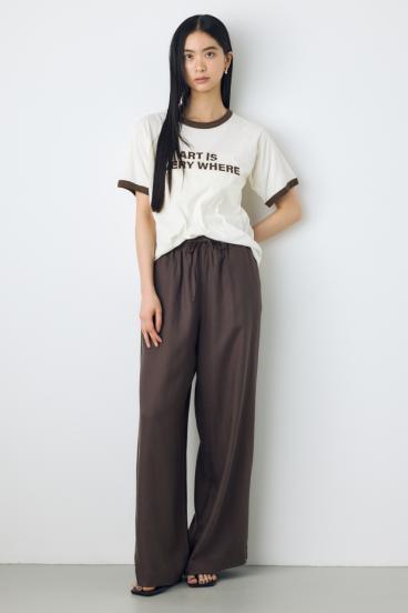 リネンブレンドリラックスワイドパンツ 詳細画像