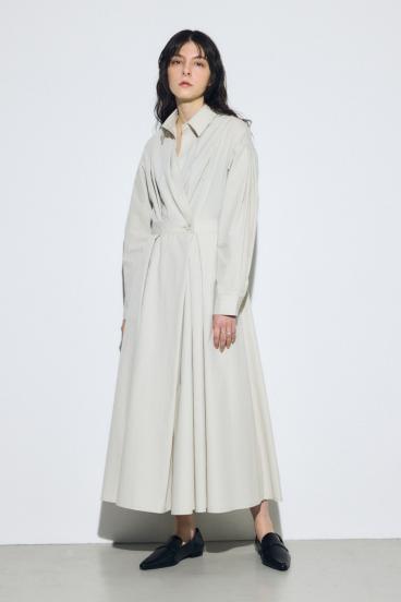 ウエストマークロングシャツワンピース