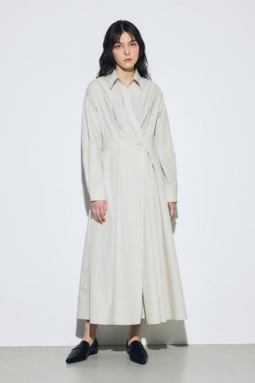 ウエストマークロングシャツワンピース