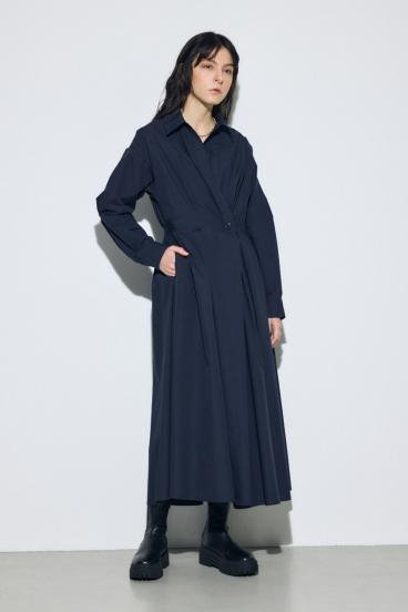 ウエストマークロングシャツワンピース