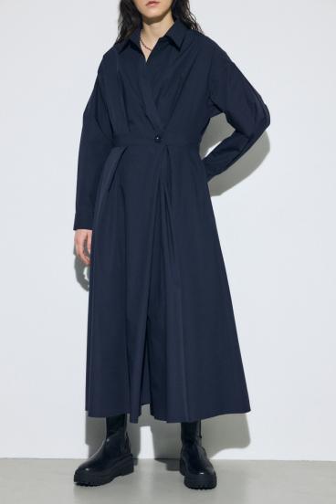 ウエストマークロングシャツワンピース