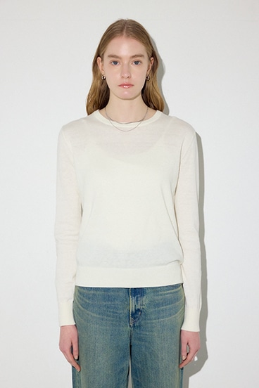 【SS先行アイテム】カシミヤミックスクルーネックニット 詳細画像