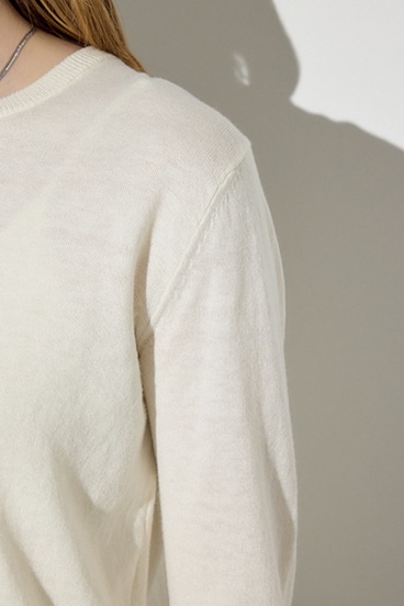 【SS先行アイテム】カシミヤミックスクルーネックニット 詳細画像