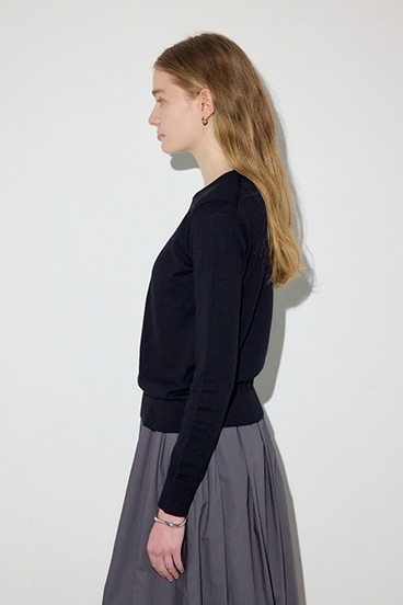 【SS先行アイテム】カシミヤミックスクルーネックニット 詳細画像