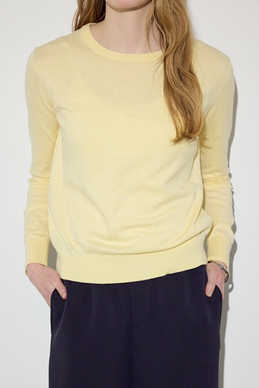 【SS先行アイテム】カシミヤミックスクルーネックニット 詳細画像