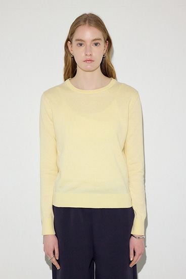 【SS先行アイテム】カシミヤミックスクルーネックニット 詳細画像