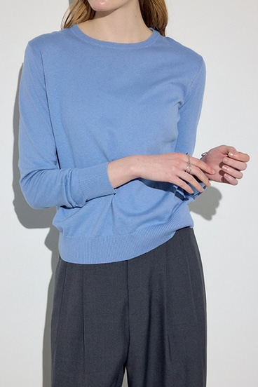 【SS先行アイテム】カシミヤミックスクルーネックニット